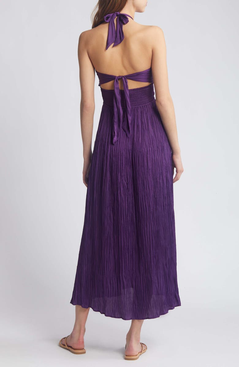 SESSÙN Trancoso Cutout Detail Halter Strap Midi Dress, Alternate, color, Picasso Lily