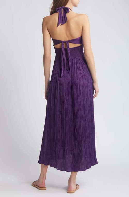 Shop Sessun Sessùn Trancoso Cutout Detail Halter Strap Midi Dress In Picasso Lily