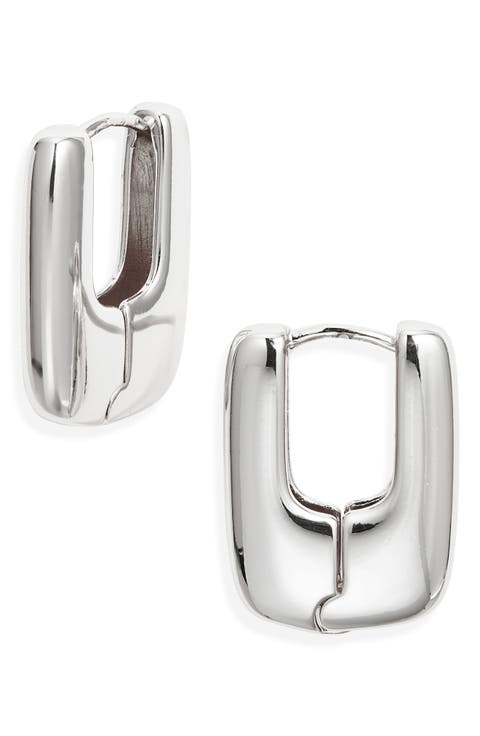 Geometric Huggie Hoop Earrings
