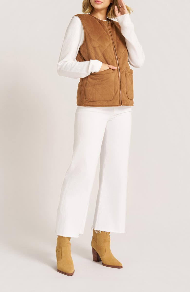 matty m. Shea Faux Shearling Vest, Alternate, color, Camel