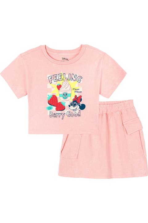 Minnie Mouse 2-Piece Mineral Wash Tee and Skort Set