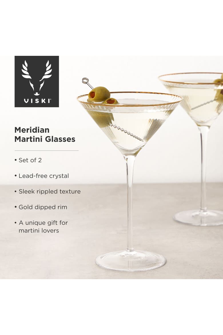 Meridian Crystal Martini Glasses Set of 2, Alternate, color, Clear