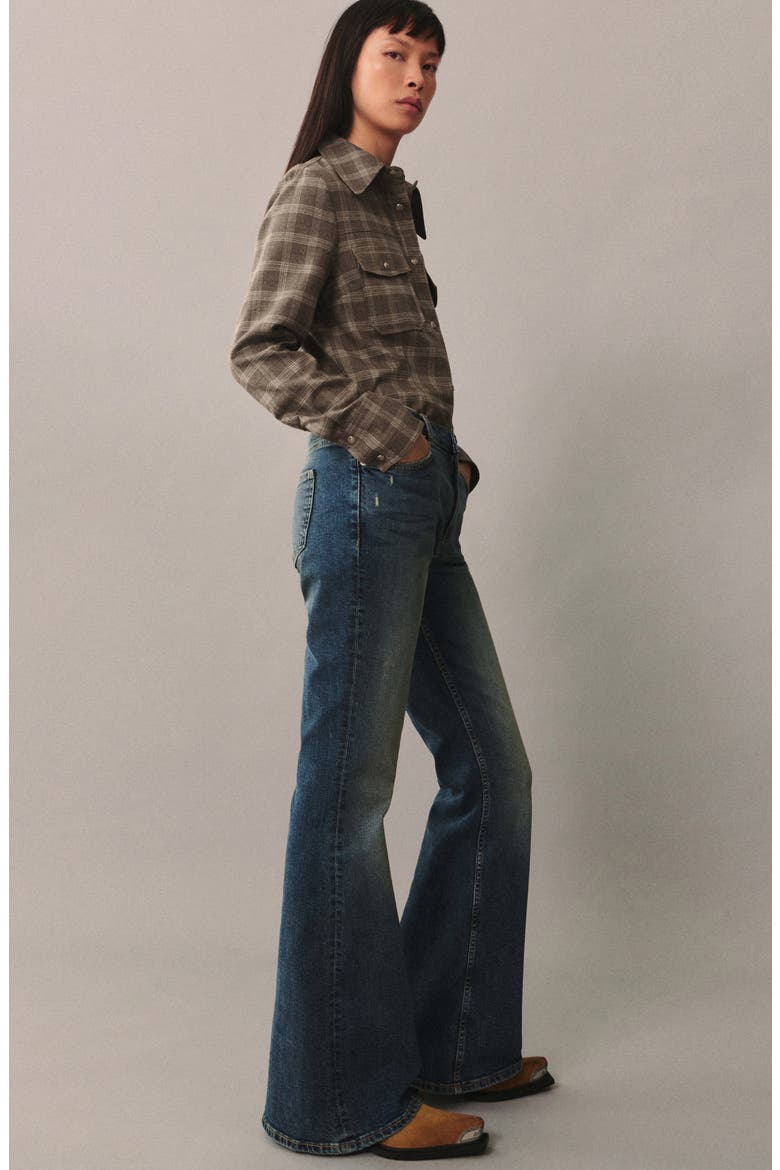 Violet High Waist Flare Jeans, Alternate, color, DARK VINTAGE BLUE