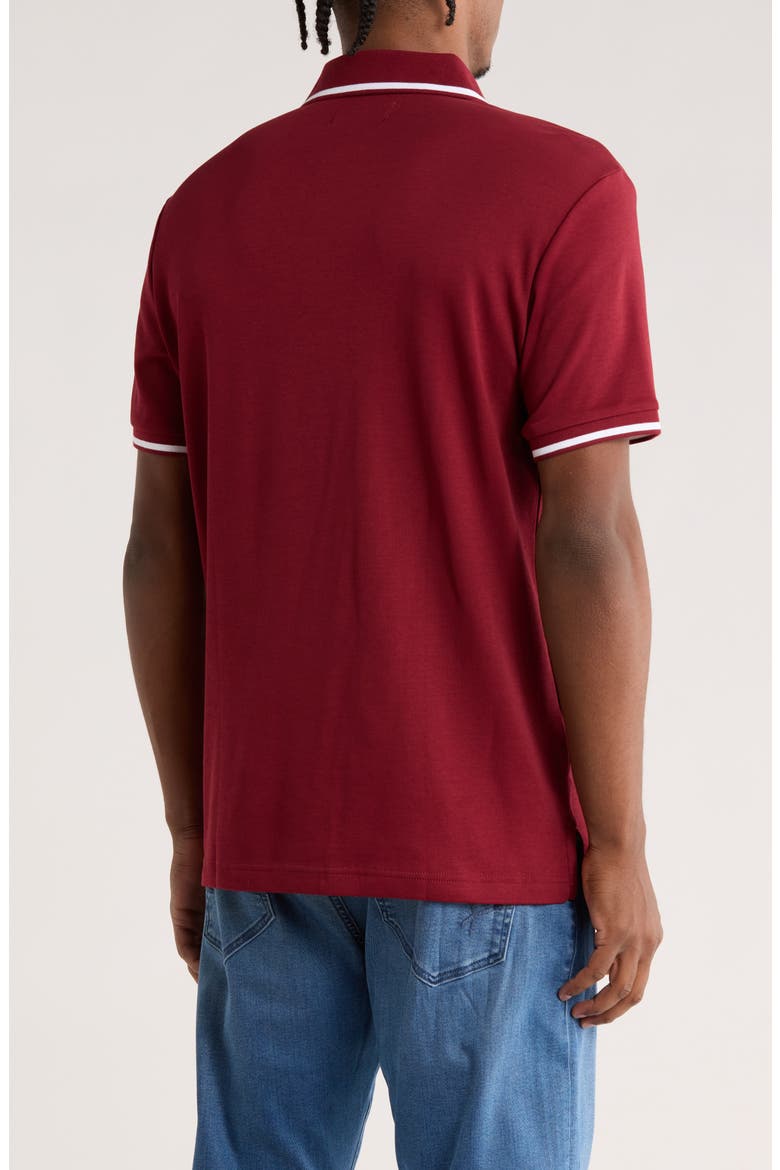 Tipped Cotton Interlock Polo, Alternate, color, CABERNET