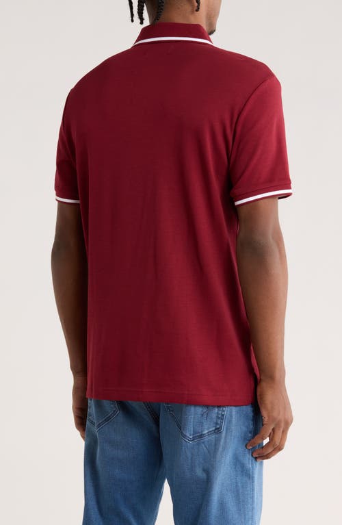 Original Penguin Tipped Cotton Interlock Polo In Burgundy