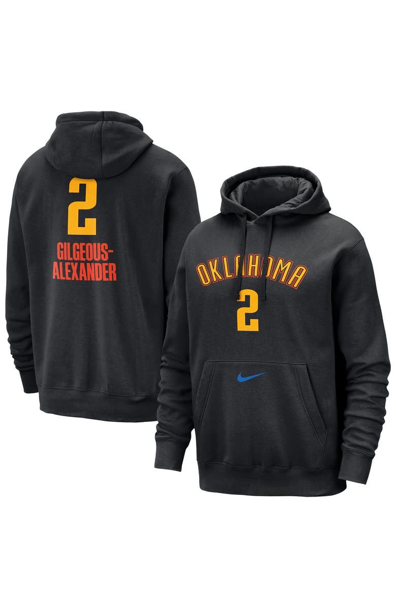 Nike Men's Nike Shai Gilgeous-Alexander Black Oklahoma City Thunder 2024/25 City Edition Name & Number Pullover Hoodie, Main, color, 