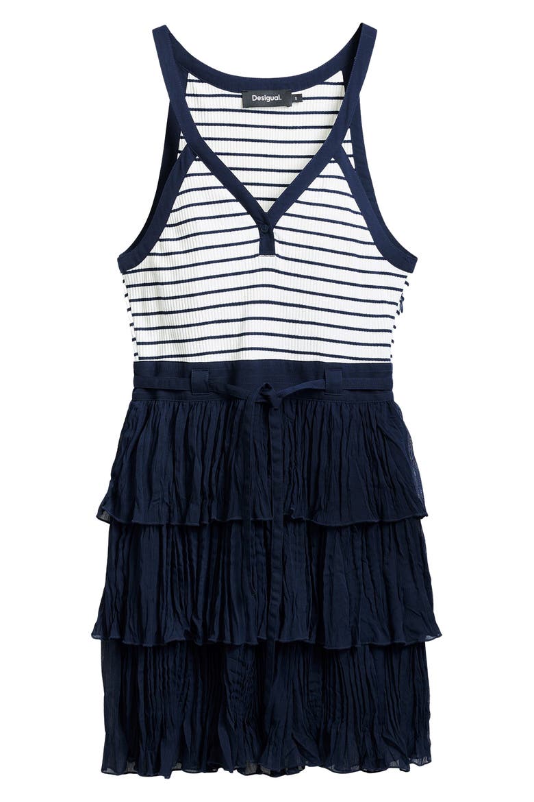 Mix Media Sleeveless Minidress, Alternate, color, BLUE