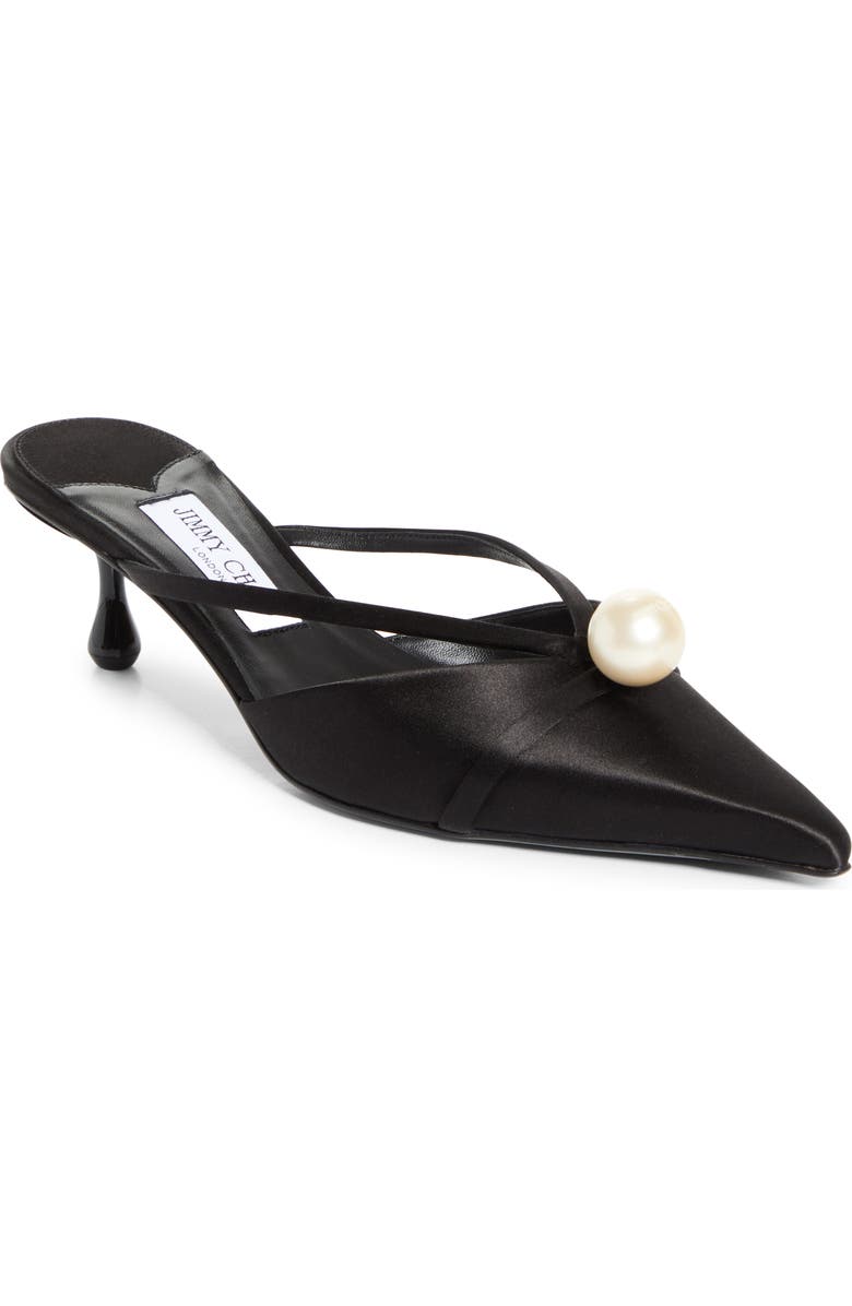 Jimmy Choo Sana Pointed Toe Mule, Main, color, Black/ White