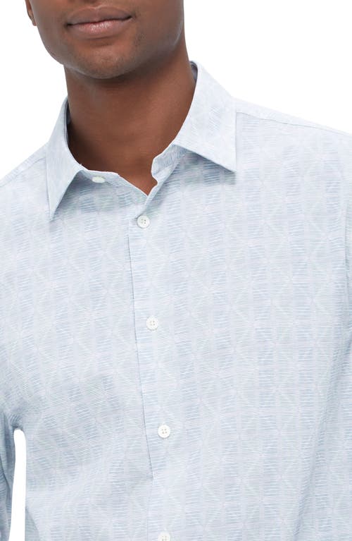 Bugatchi Julian Shaped Fit Print Button-up Shirt In Menthol