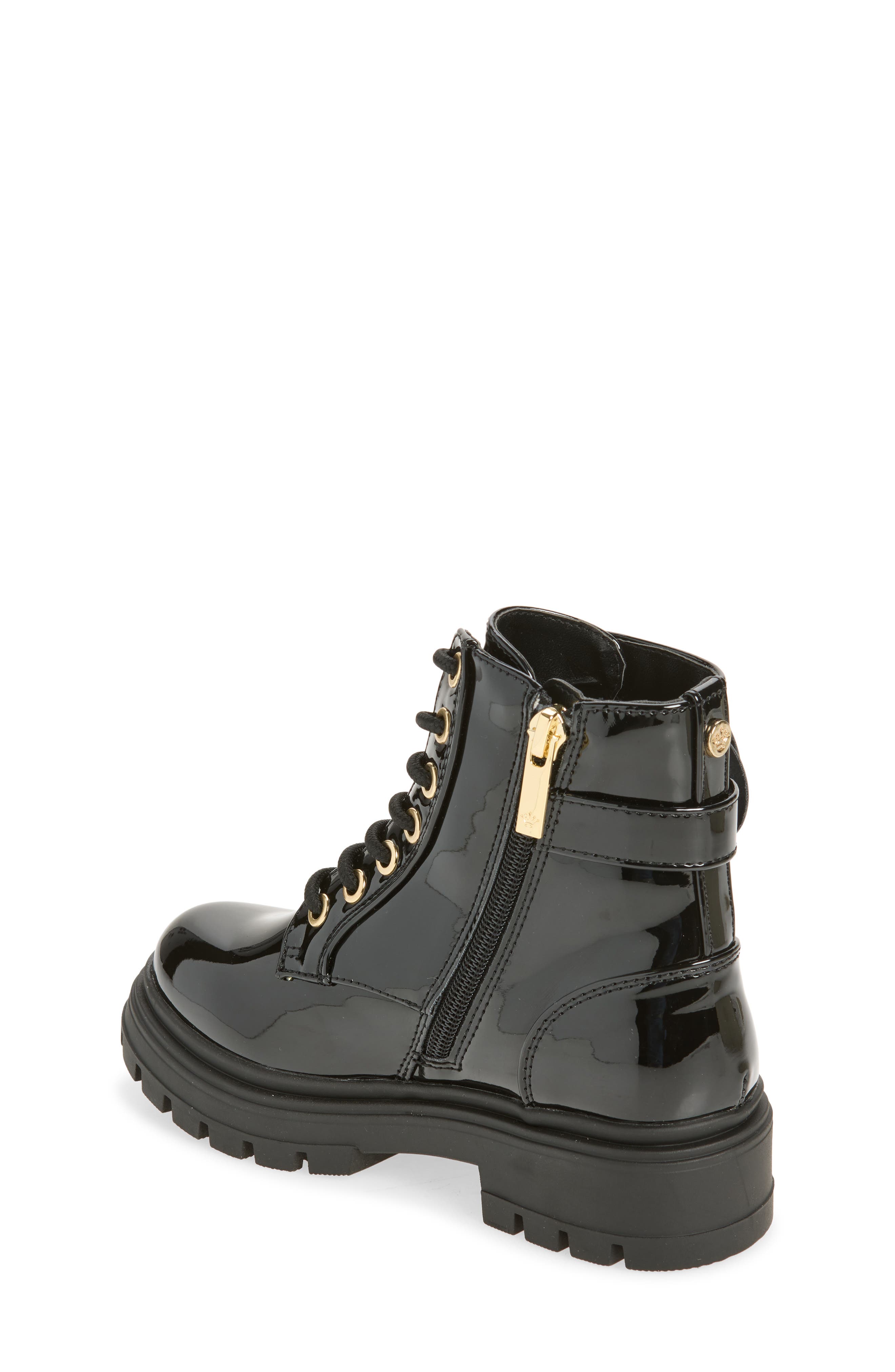 Kids' Caryl Faux Leather Boot, Alternate, color, BLACK PATENT