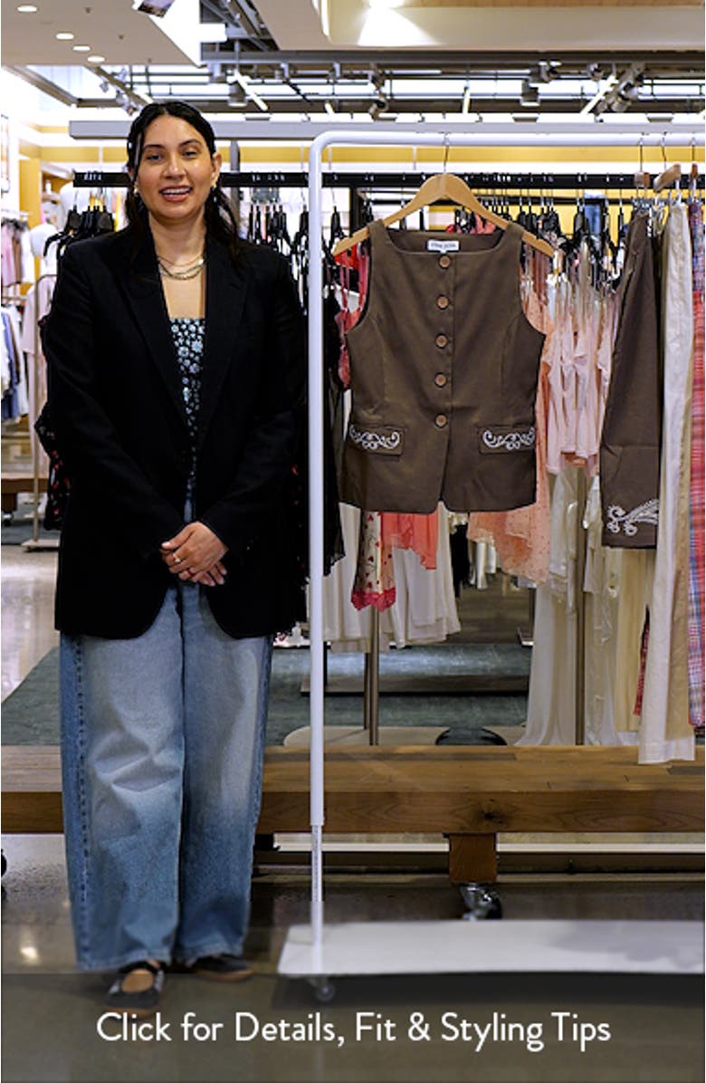 Embroidered Detail Canvas Vest, sales video thumbnail