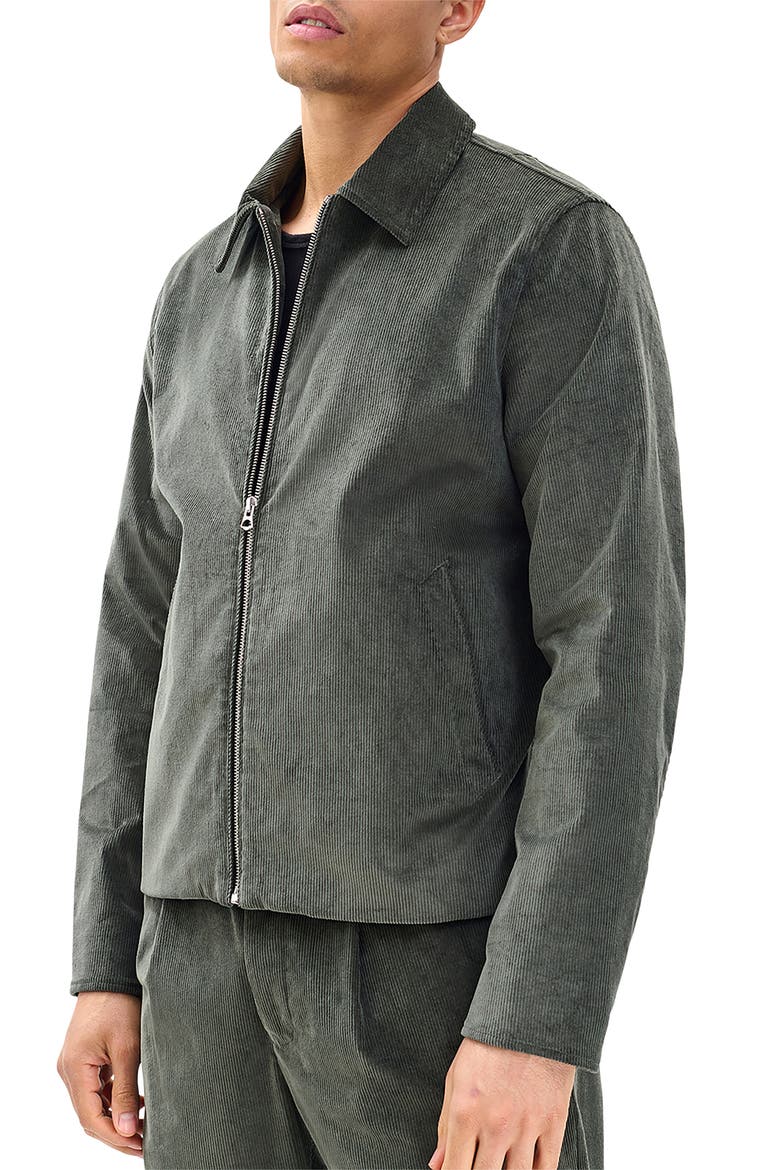 Melrose Stretch Cotton Corduroy Zip Jacket, Main, color, DARK SHADOW
