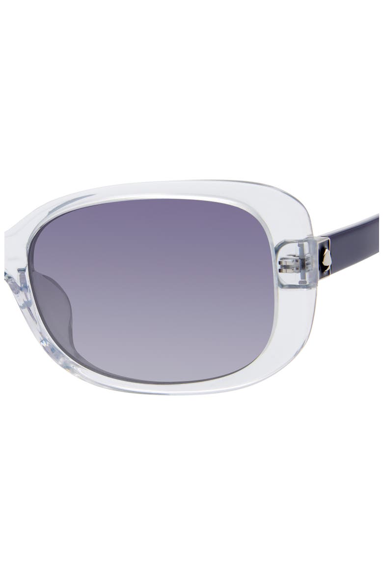 dionna 52mm polarized gradient rectangular sunglasses, Alternate, color, BLUE