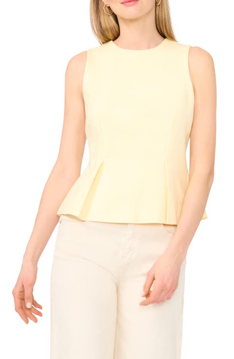 Pleated Ponte Peplum Top