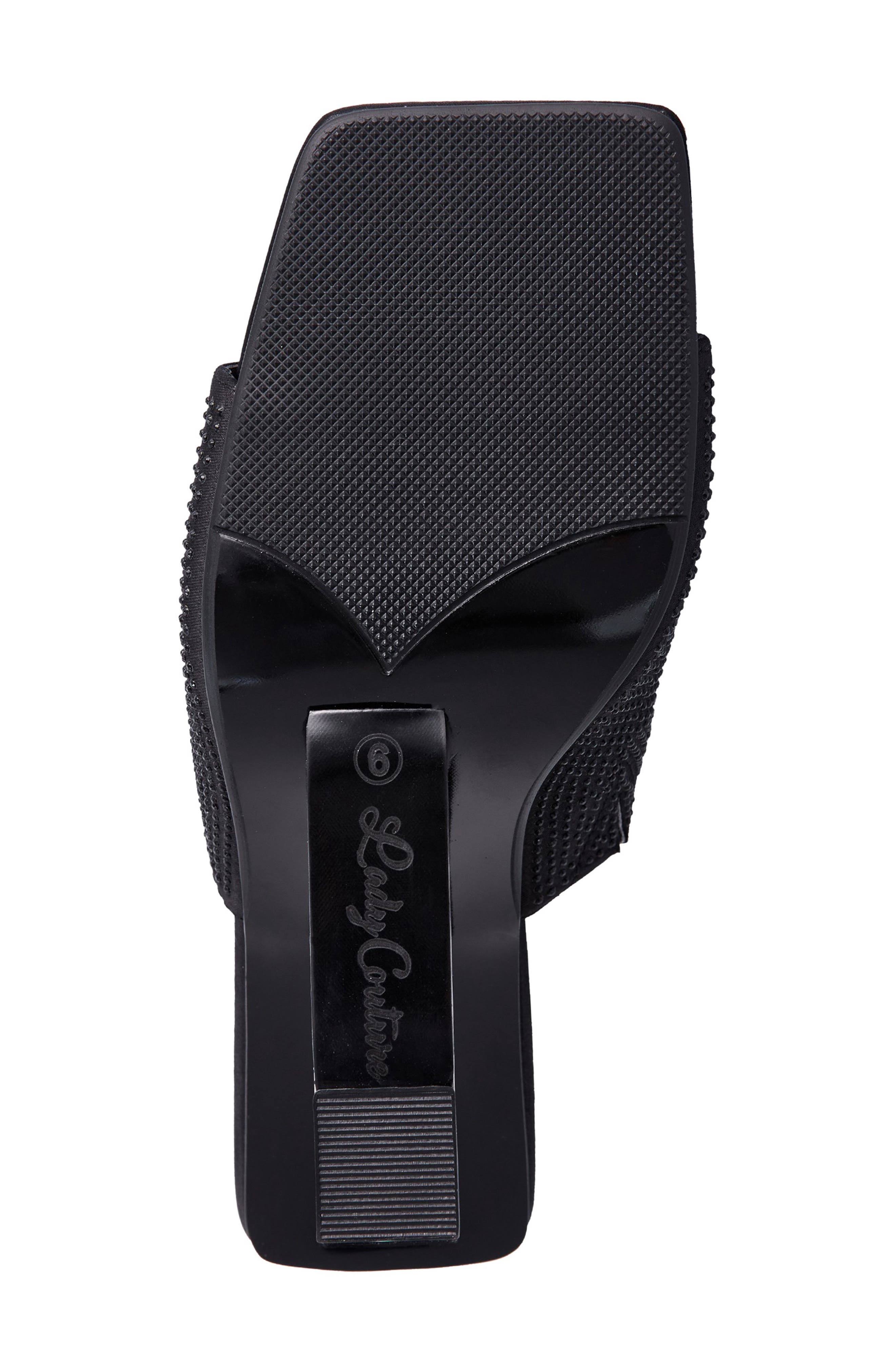 LADY COUTURE Rhinestone Wedge Slide Sandal, Alternate, color, Black