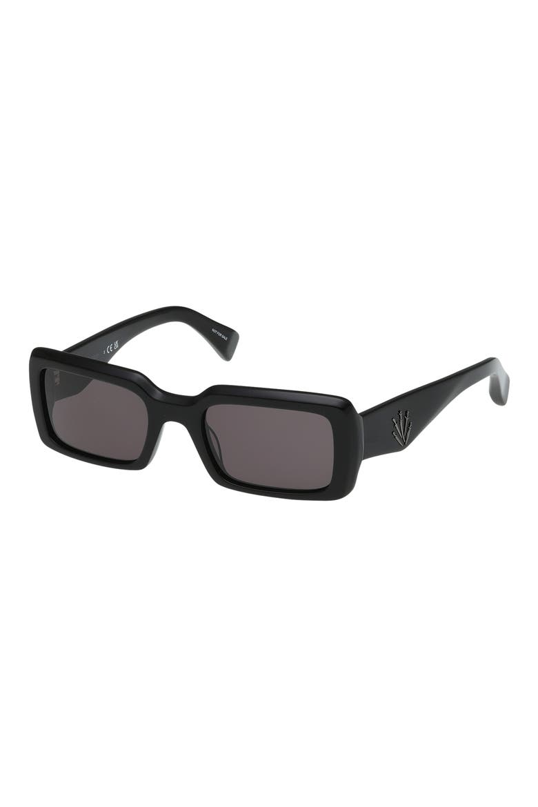 54mm Rectangular Sunglasses, Alternate, color, SHINY BLACK SMOKE LENSES