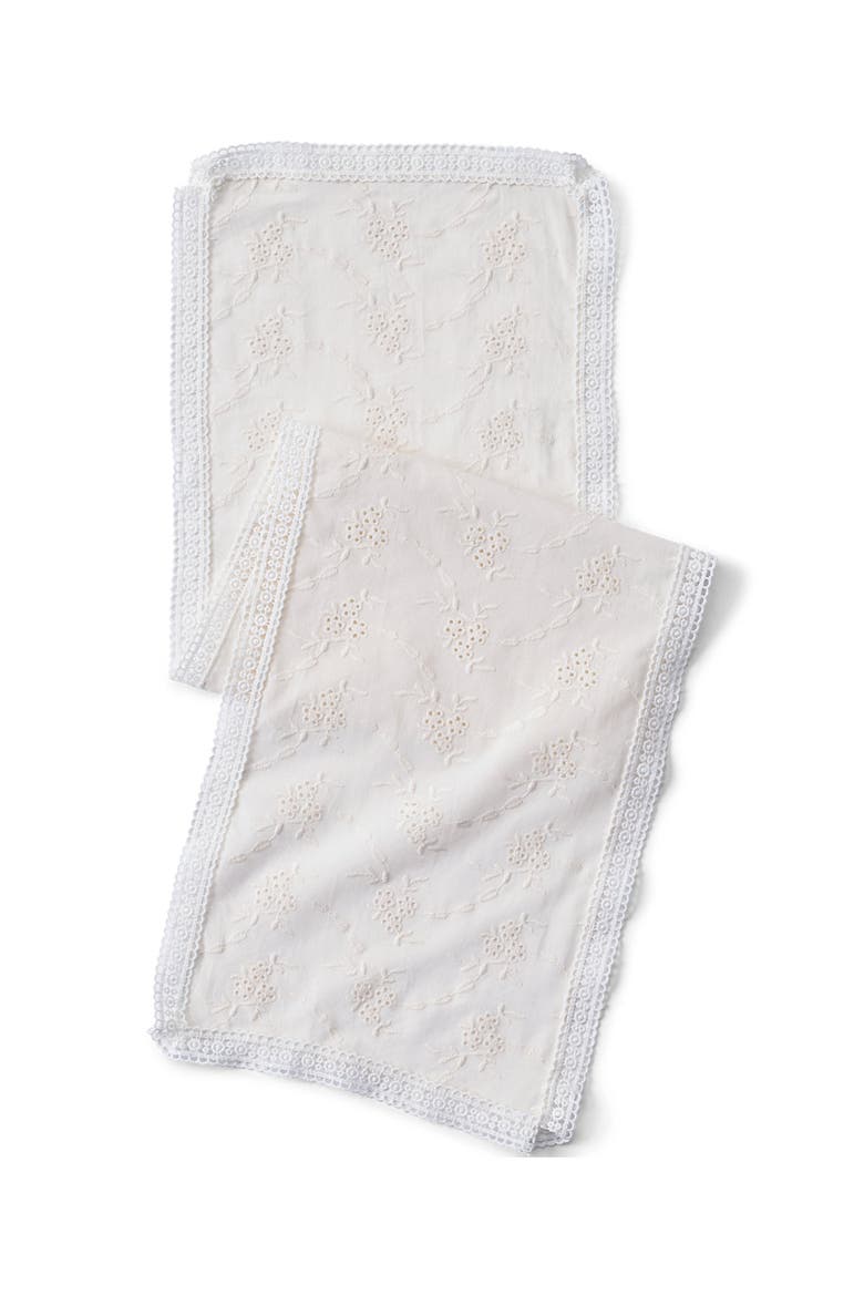 Printed Square Scarf, Alternate, color, White Eyelet