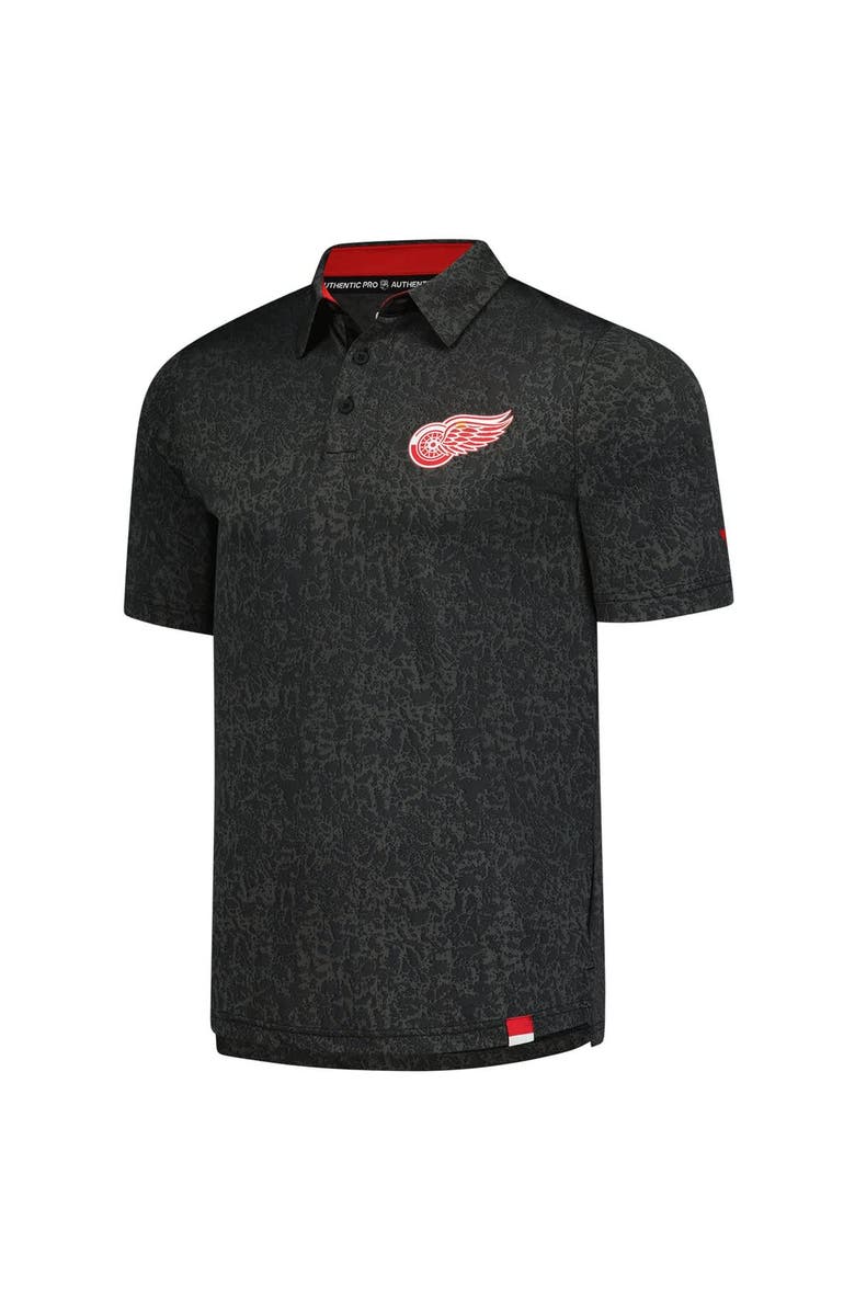 FANATICS Men's Fanatics  Black Detroit Red Wings Authentic Pro Jacquard Polo, Alternate, color, 