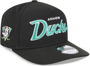 New Era Men's New Era Black Anaheim Ducks Script A-Frame 9FIFTY Snapback Hat