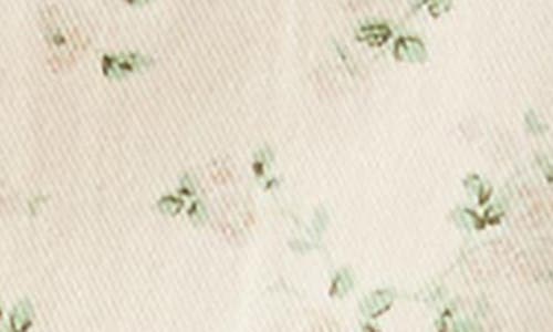 Le Jean Iris Print Denim Miniskirt In Nude