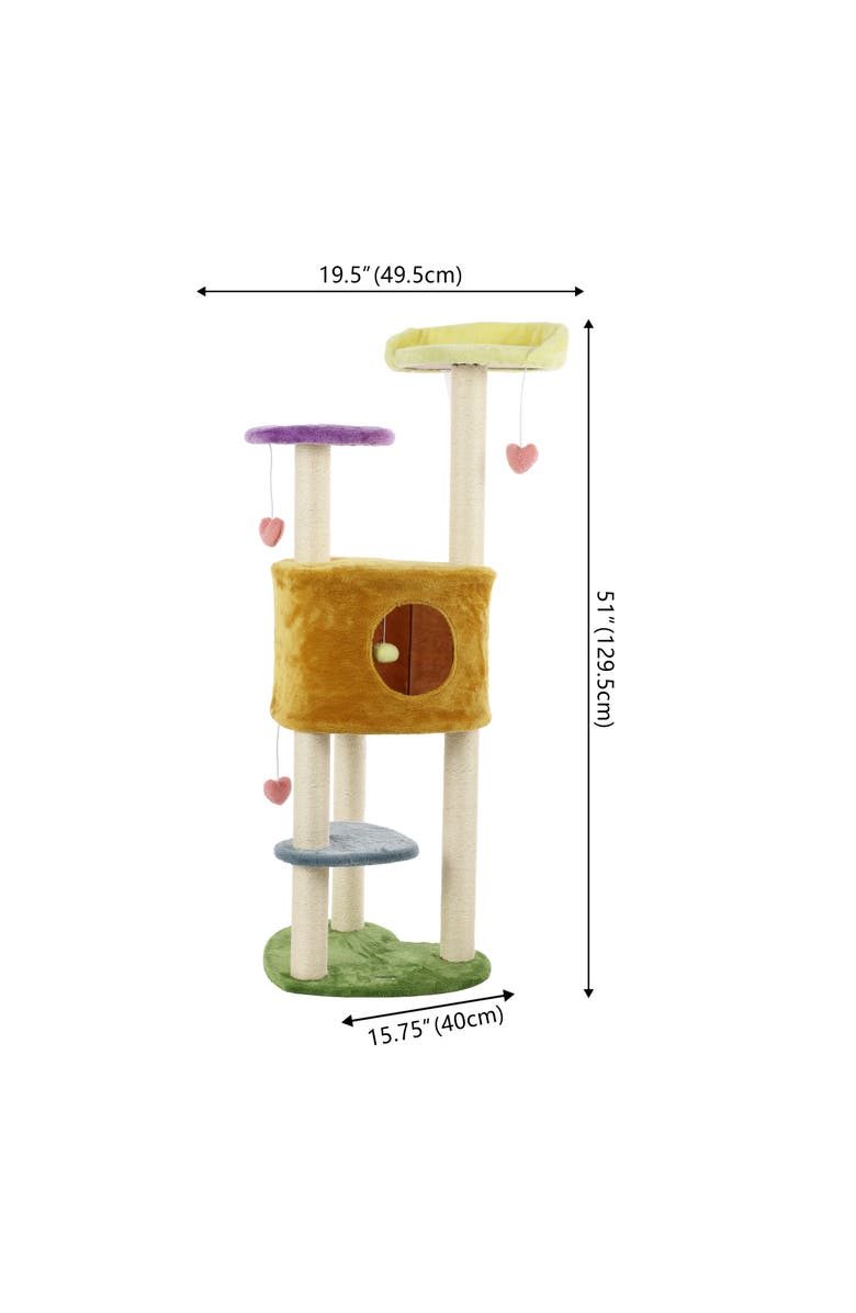 The Licker Store Aisling 4-Tier Modern Sisal Heart Cat Tree with Scratching Posts, Alternate, color, 
