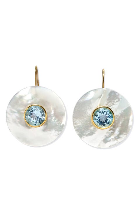 Taj Mother-of-Pearl Disc Drop Earrings