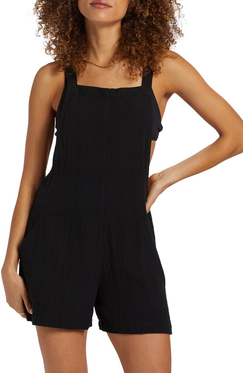 Billabong Beach Crush Cotton Gauze Cover-Up Romper, Main, color, 