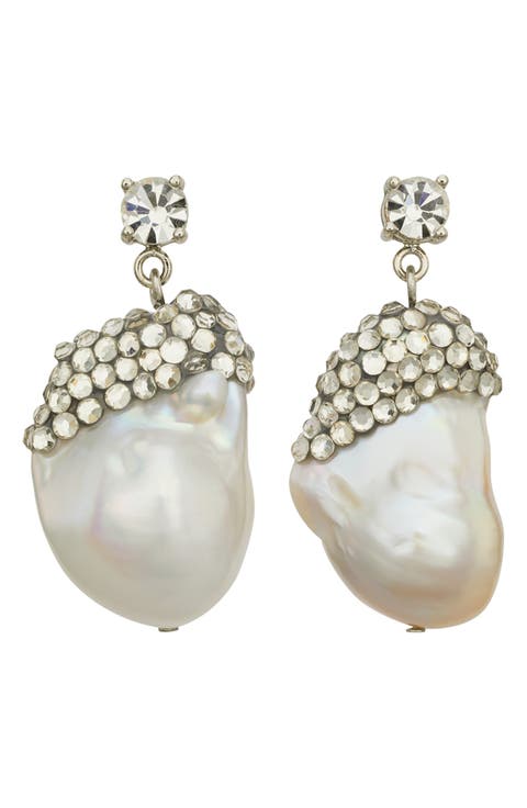 Moondance Crystal & Pearl Drop Earring