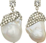 Tory Burch Moondance Crystal & Pearl Drop Earring