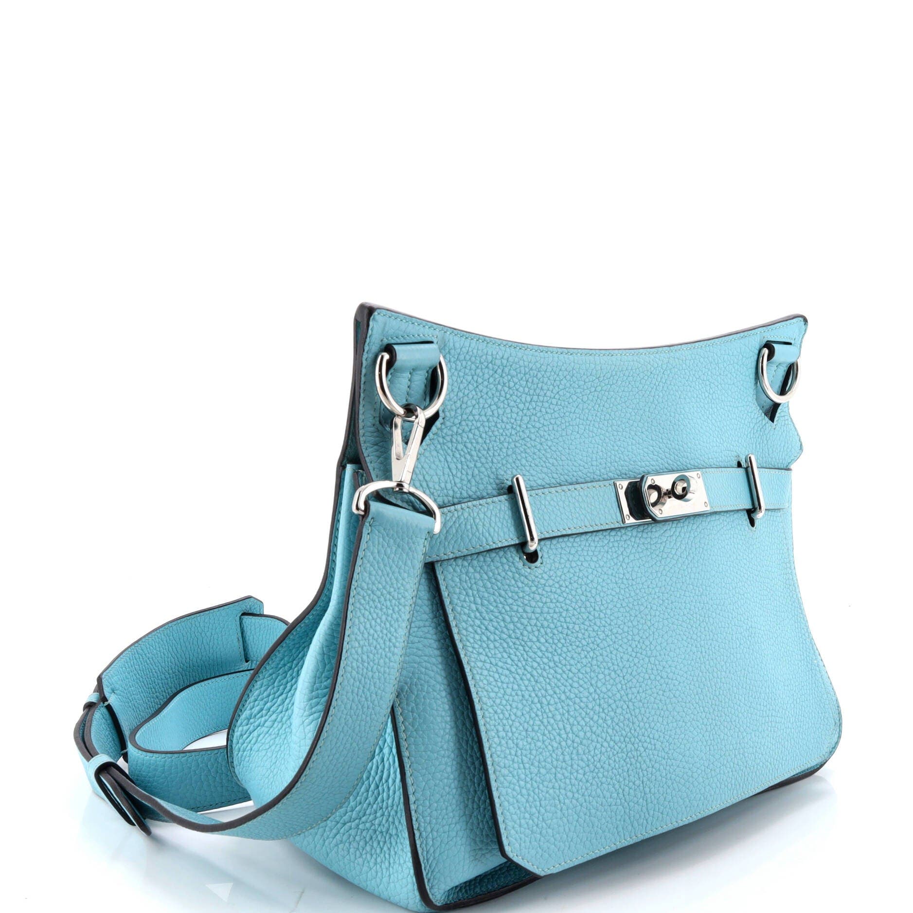 Pre-Owned Hermes Jypsiere Bag Clemence 34, Alternate, color, Bleu Atoll