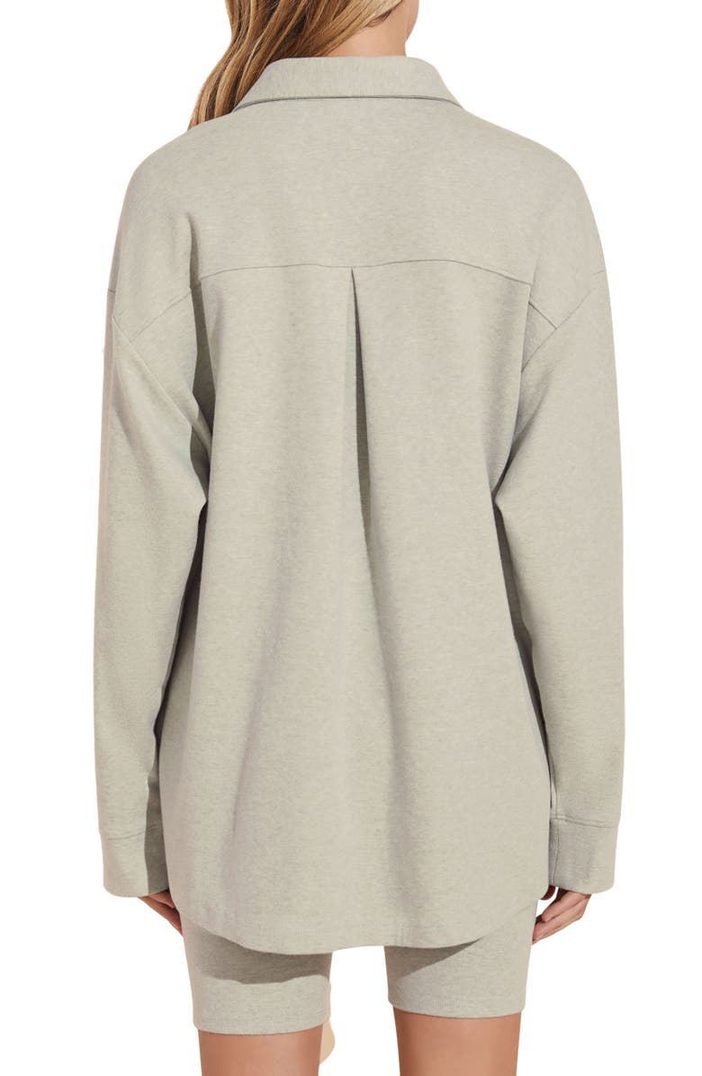 Eberjey Luxe Sweats Stretch Cotton Snap Shacket, Alternate, color,