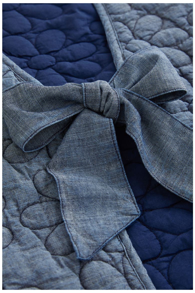 Floral Quilted Denim Vest, Alternate, color, BLUE