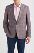 Peter Millar Gafton Pale Purple Plaid Soft Slub Wool Blend Sport Coat