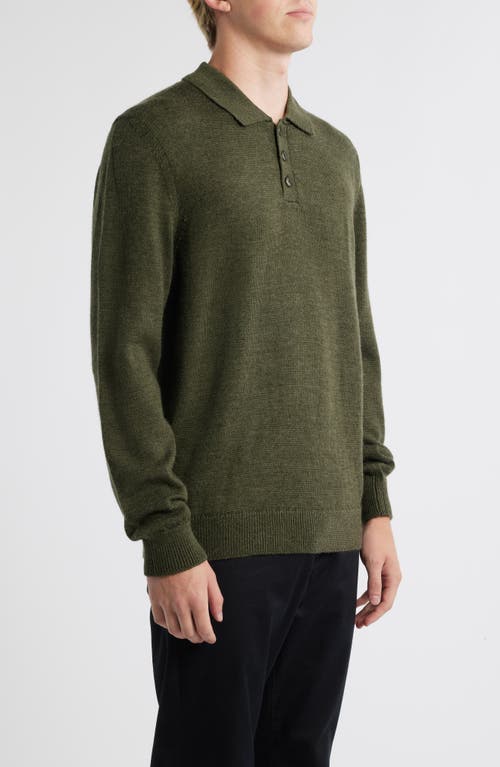 Alex Crane  Anchor Merino Wool Polo Sweater In Green