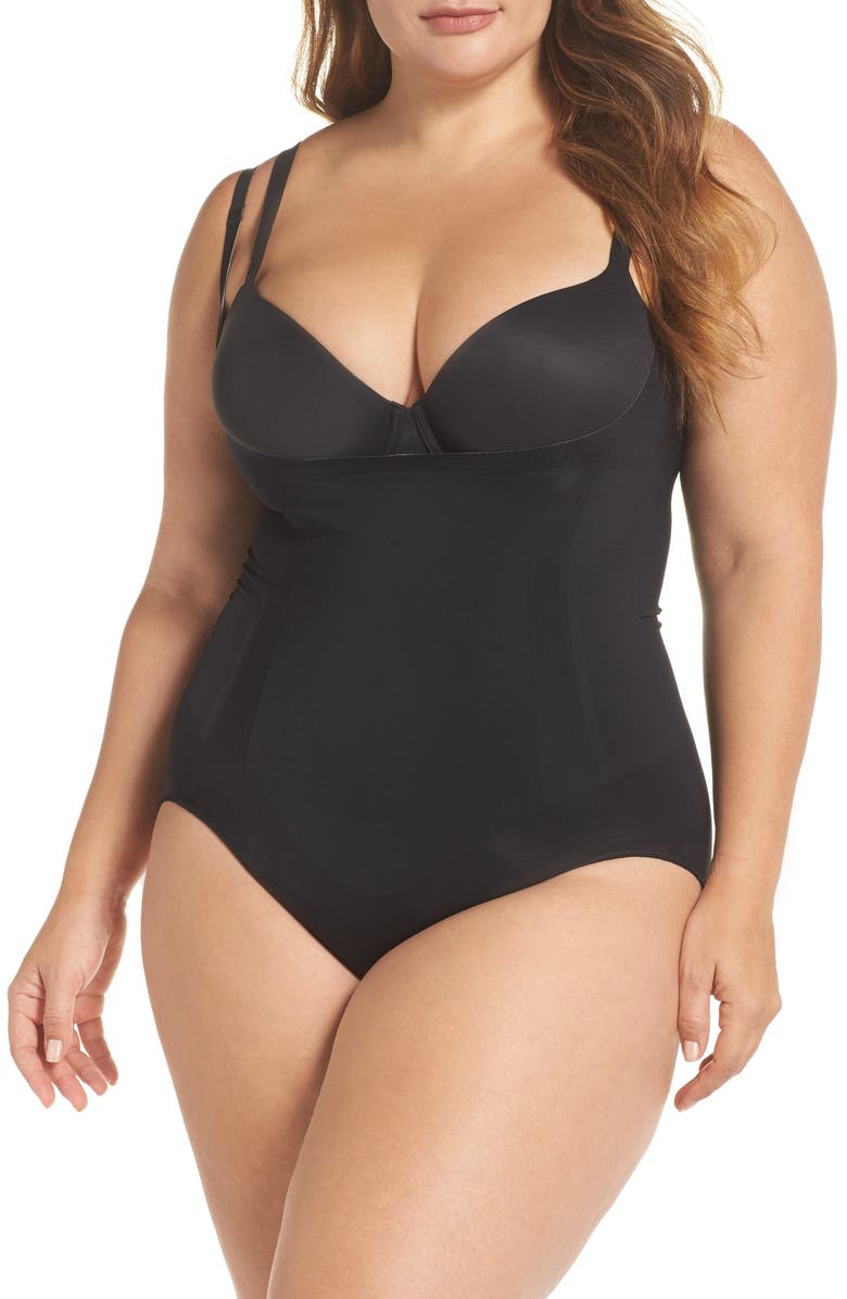 SPANX<sup>®</sup> SPANXsculpt<sup>™</sup> OnCore Open Bust Brief Bodysuit, Main, color, Very Black