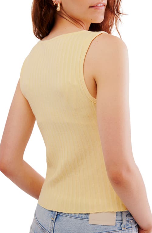 Free People Tilly Rib Button-up Top In Mellow Yellow