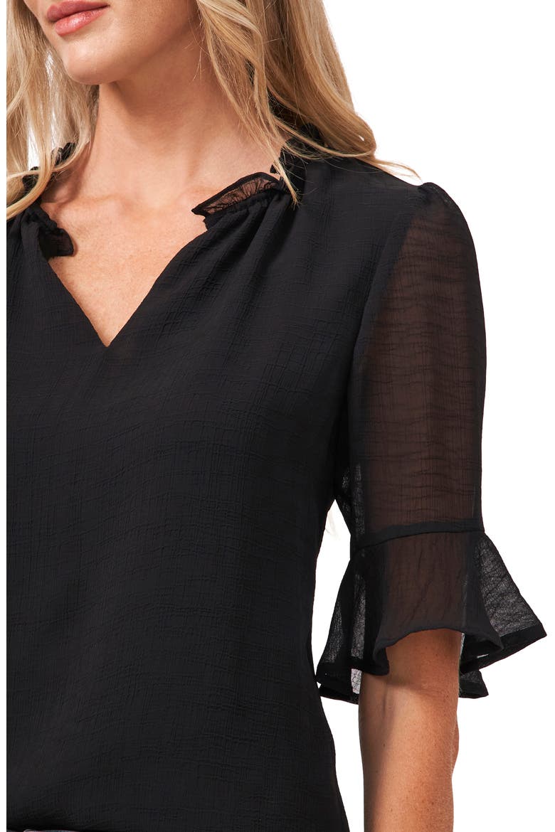 Trumpet Sleeve Top, Alternate, color, RICH BLACK
