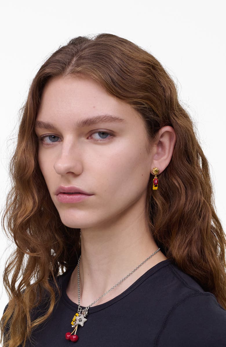 Marc Jacobs Trinket Charm Mismatched Cluster Earrings, Alternate, color, Silver/ Multi