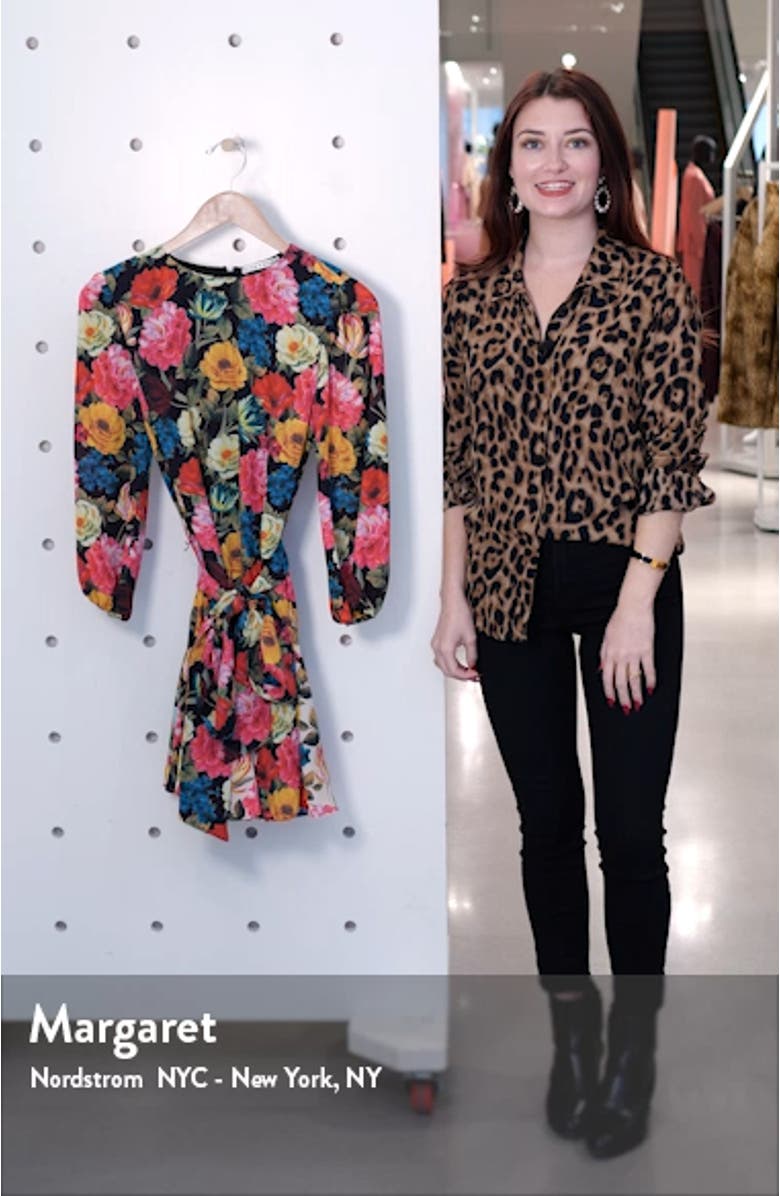 Alice + Olivia Mina Floral Belted Minidress | Nordstrom