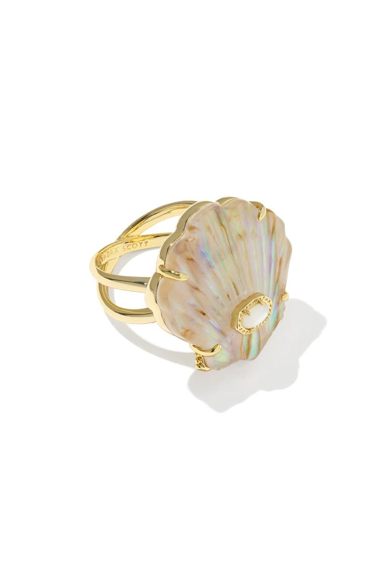 Lucia Shell Cocktail Ring, Alternate, color, GOLD IRIDESCENT ABALONE