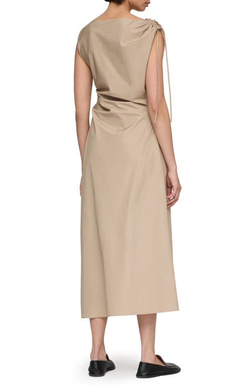 Lafayette 148 New York Gathered Organic Cotton Poplin Midi Dress
