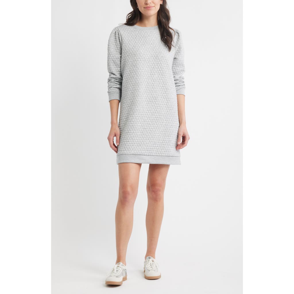 Caslonr Caslon(r) Long Sleeve Quilted Sweatshirt Minidress In Gray