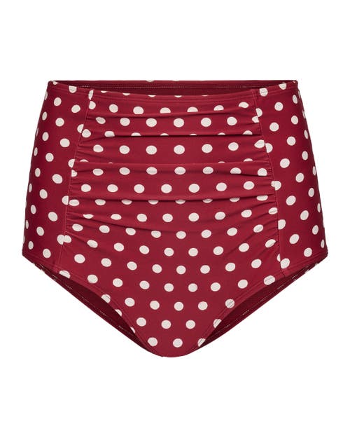 Adore Me Shelby Swimwear High Waist Bikini Bottom In Dot Red