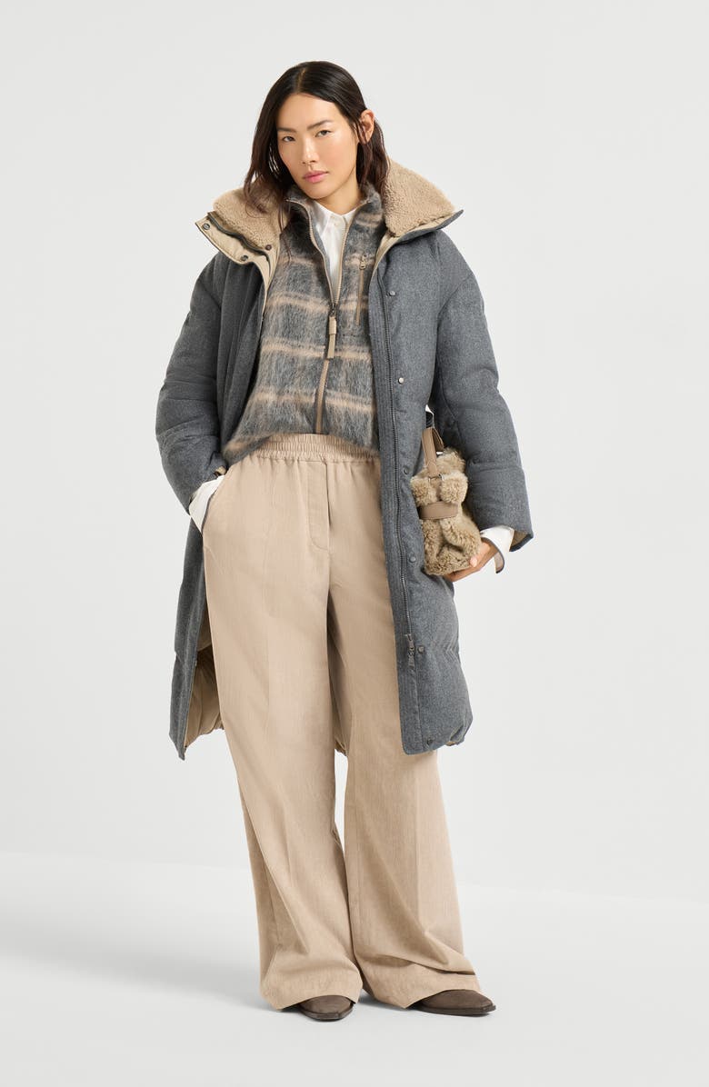 Brunello Cucinelli Loose Track trousers, Alternate, color, Beige