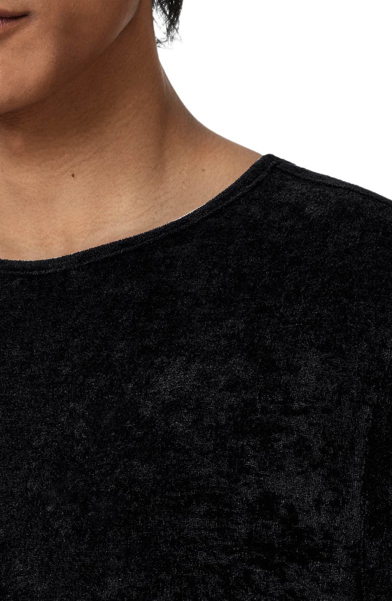 John Varvatos Sandro Long Sleeve Velvet Top, Alternate, color, Black