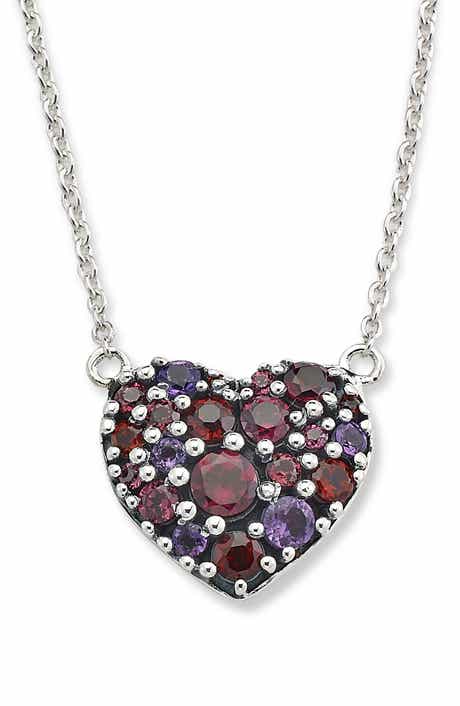 SAMUEL B. Semiprecious Stone Heart Pendant Necklace