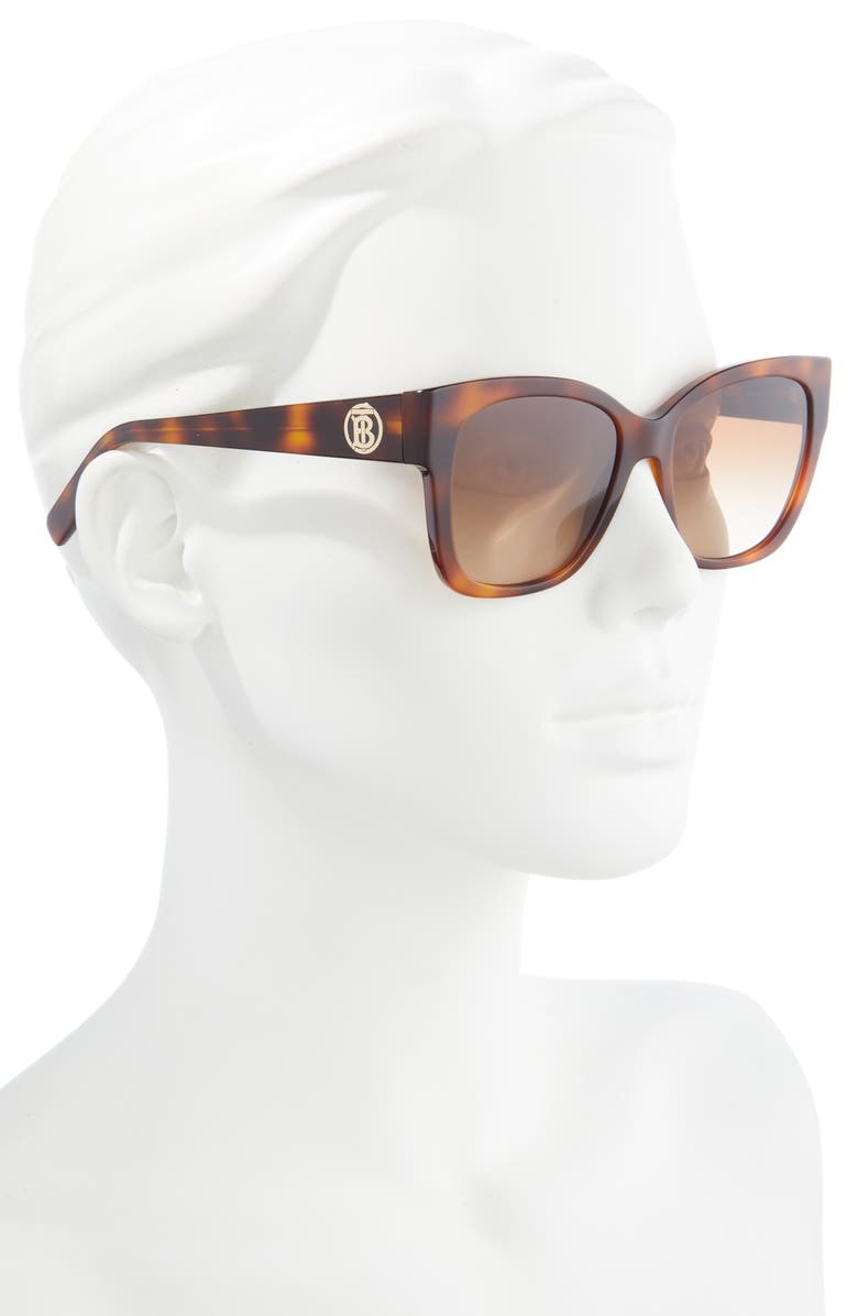 Burberry Havana 54mm Square Sunglasses, Alternate, color, Light Havana/ Brown Gradient
