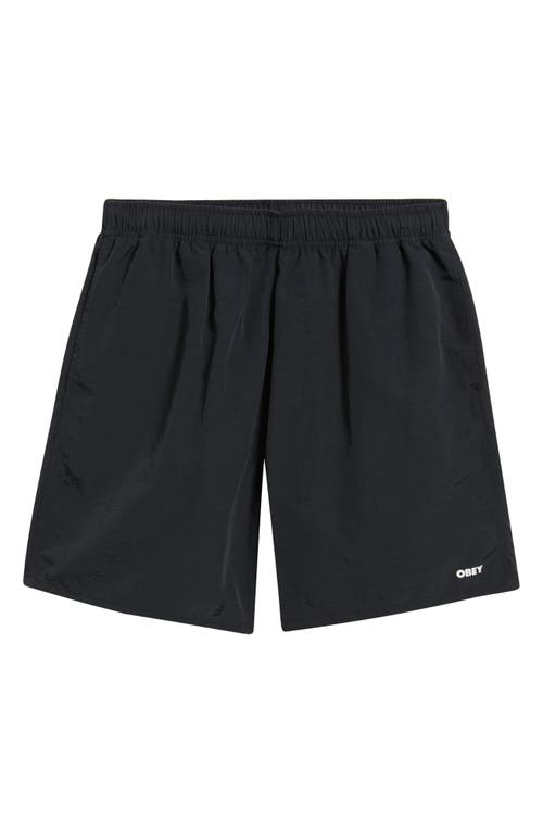 Obey Easy Bold Nylon Shorts In Black