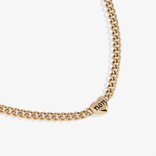 Alex And Ani Oui Non Heart Inline Necklace In Gold