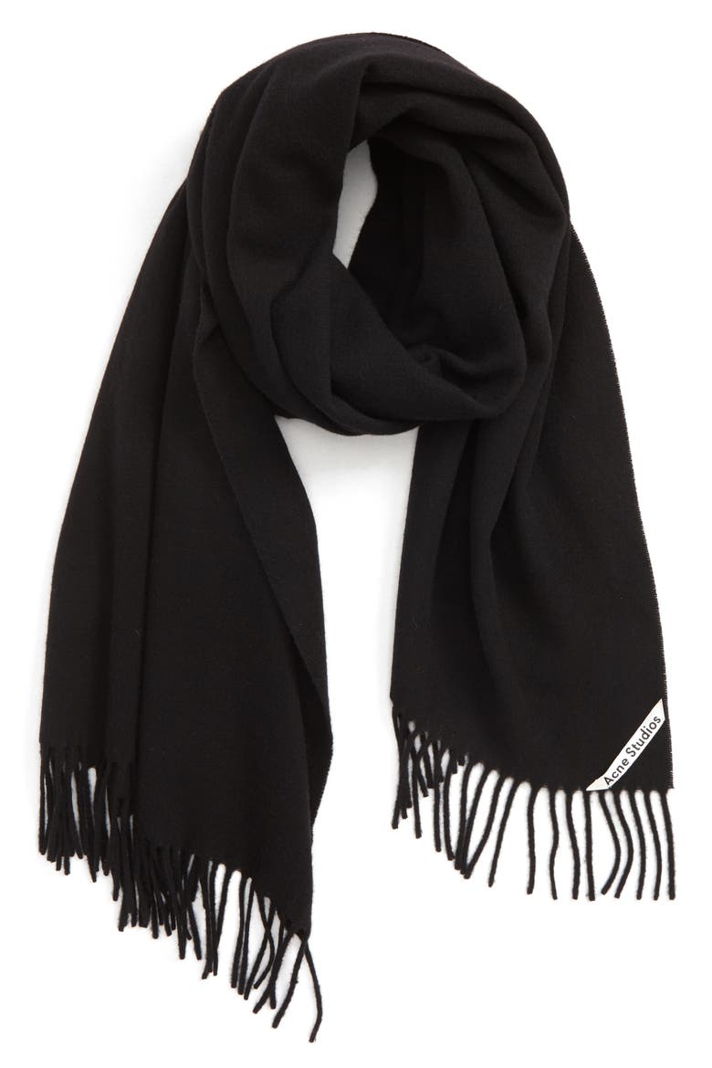 Canada Fringe Scarf, Alternate, color, BLACK